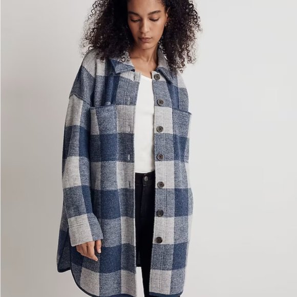 (Re)sponsible Boiled Wool Sweater Jacket in Buffalo Check - Picture 3 of 12